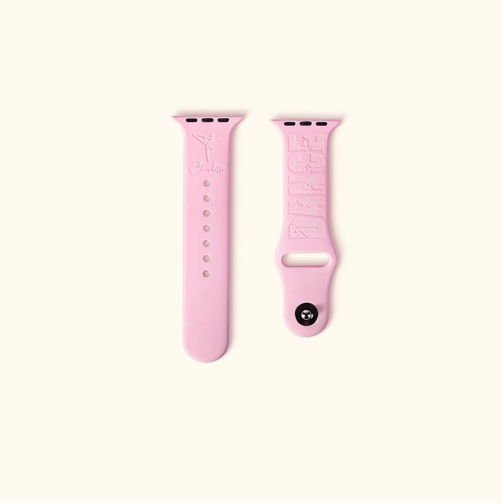 Personalizzato inciso Ballerina Silicone Watch Band per Apple Fitbit Samsung con nome Compleanno Anniversario Regalo per gli amanti del balletto Hippo