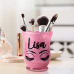 Personalized Glitter Colour Make Up Brush Holder Desk Organizer with Name Birthday Anniversary Gift for Her