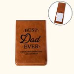 Personalizzato Best Dad Ever in pelle Golf Scorecard Holder Yardage Book Cover con nome del bambino Regalo di compleanno per la festa del papà per gli