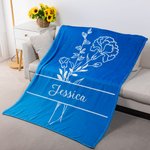 Personalisierte Multicolor 1-12 Geburt Blume und Namen weiche Fleece-Decke Muttertag Geburtstag Geschenk für Mama Oma