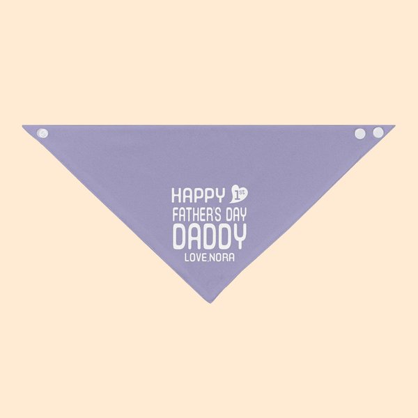 Babero Bandana Personalizado Feliz Primer Día del Padre Ajustable 100% Algodón con Apodo y Texto Regalo de Baby Shower para Bebé Nuevo Papá