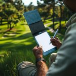 Personalizzato Best Dad Ever in pelle Golf Scorecard Holder Yardage Book Cover con nome del bambino Regalo di compleanno per la festa del papà per gli