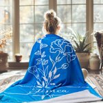 Personalisierte Multicolor 1-12 Geburt Blume und Namen weiche Fleece-Decke Muttertag Geburtstag Geschenk für Mama Oma