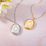 Gepersonaliseerde Gegraveerde Geboortebloem Locket Ketting met Foto Moederdag Verjaardagscadeau voor Vrouwen
