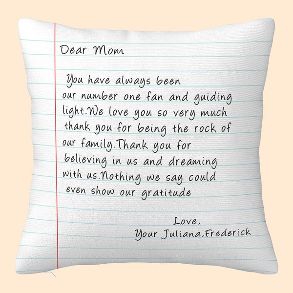Personalised You Have Always Been My Number One Fan Throw Pillow Cover with Handwriting Love Letter Design Mother's Day for Family