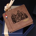 Portafoglio bifold da uomo in pelle PU  personalizzata con foto testo inciso e scomparti multipli regalo di anniversario della festa del papà per lui