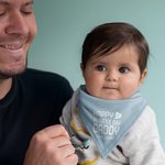 Personalised Happy First Father's Day Adjustable 100% Cotton Baby Bandana Bib with Nickname and Text Baby Shower Gift for Baby New Dad