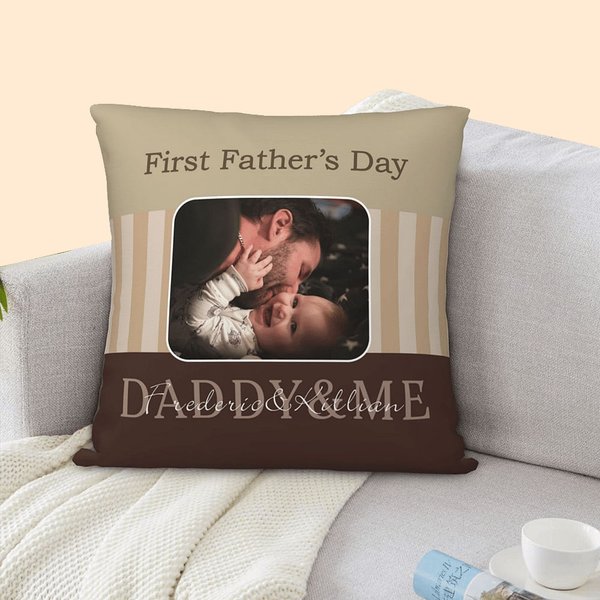 Personalisierte erste Vatertag Foto werfen Kissenbezug mit Text Home Decor Geschenk für neue Papa