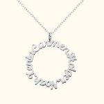 Collier Pendentif en Cercle Personnalisé avec Plusieurs Noms Cadeau d'Anniversaire pour la Famille Amie