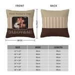 Personalized First Father's Day Photo Throw Pillow Cover with Text Home Decor Gift for New Dad