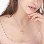 Personalized Hollow Heart Arrow Necklace with Birthstone Cupid Jewelry Valentine's Day Birthday Gift for Her