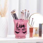 Personalized Glitter Colour Make Up Brush Holder Desk Organizer with Name Birthday Anniversary Gift for Her