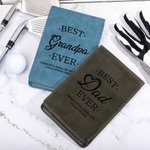 Personalizzato Best Dad Ever in pelle Golf Scorecard Holder Yardage Book Cover con nome del bambino Regalo di compleanno per la festa del papà per gli