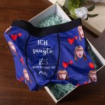 Personalisierte Gesicht Foto Boxershorts mit Liebe Herzen „ICH saugte ES ALSO GEHÖRT ES mir“ Herrenunterwäsche Valentinstag Geburtstag Geschenk