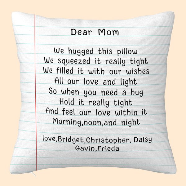 Personalised I Hugged This Pillow  Love Letters Throw Pillow Cover Mother's Day Father's Day for Mom Dad