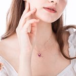 Personalized Hollow Heart Arrow Necklace with Birthstone Cupid Jewelry Valentine's Day Birthday Gift for Her