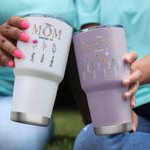 Personalized This Mom Grandma Belongs To 30oz Tumbler with 1-16 Birth Flowers and Names Mother’s Day Gift for Mom Grandma