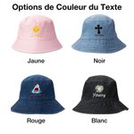 Chapeau avec Broderie Personnalisée Texte et Motif Chapeau en Coton ou Jean Cadeau Activités au Dehors pour Famille Pêcheur