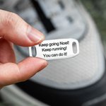 Personalized Stainless Steel Shoe Tag ID with Engraved Text Birthday Gift for Runners Cyclists