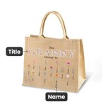 Personalized This Grandma Mom Belongs To Jute Tote Bag with 1-16 Floral Birth Flowers and Names Mother's Day Gift for Her