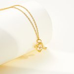 Personalized Hollow Heart Arrow Necklace with Birthstone Cupid Jewelry Valentine's Day Birthday Gift for Her