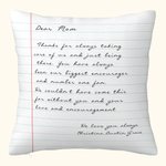Personalized Thanks for Always Taking Care of Me Handwriting Love Letter Throw Pillow Cover Mother's Day Father's Day for Family
