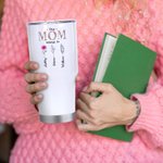 Personalized This Mom Grandma Belongs To 30oz Tumbler with 1-16 Birth Flowers and Names Mother’s Day Gift for Mom Grandma