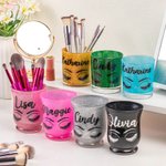 Personalized Glitter Colour Make Up Brush Holder Desk Organizer with Name Birthday Anniversary Gift for Her