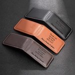 Personalisierte gravierte Leder magnetische Geldklammer mit Text Geburtstag Valentinstag Vatertag Geschenk für Ehemann Papa