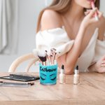 Personalized Glitter Colour Make Up Brush Holder Desk Organizer with Name Birthday Anniversary Gift for Her