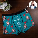 Personalisierte Gesicht Foto Boxershorts mit Liebe Herzen „ICH saugte ES ALSO GEHÖRT ES mir“ Herrenunterwäsche Valentinstag Geburtstag Geschenk