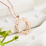 Collier Pendentif en Cercle Personnalisé avec Plusieurs Noms Cadeau d'Anniversaire pour la Famille Amie