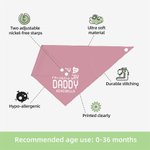 Personalised Happy First Father's Day Adjustable 100% Cotton Baby Bandana Bib with Nickname and Text Baby Shower Gift for Baby New Dad