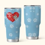 Gepersonaliseerde Multi-color Paw Best Fur Mom Dad Tumbler met 1-3 Names 30oz Verjaardagscadeau voor Pet Lover
