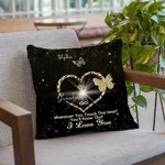 Personalisierte Wann immer Sie dieses Herz berühren, werden Sie wissen, dass wir Sie lieben, werfen Kissenbezug mit 1-9 Schmetterlinge Muttertag Gesch