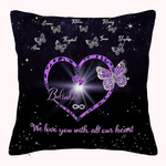 Gepersonaliseerd We Love You With All Our Heart Kussenovertrek met 1-9 Vlinders Moederdagcadeau voor haar