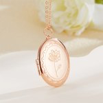 Gepersonaliseerde gegraveerde geboorte bloem zak ketting met foto en initiaal Moederdag verjaardagscadeau voor vrouwen