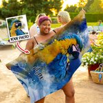 Personalized Super Absorbent Quick Dry Watercolor Pet Portrait Photo Beach Towel with Name Vacation Party Gift for Pet Lovers Owners