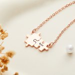Personligt barn-mamma matchande pusselhalsband med graverat namn Autism Medvetenhet Smycken Mors dag Födelsedag Inspirerande present till kvinnor