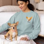 Personalisierte Ölgemälde Haustier Porträt Foto T-Shirt Sweatshirt mit Namen Multicolor verfügbar Geburtstagsgeschenk für Tierliebhaber Besitzer