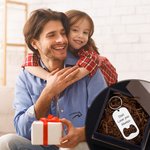 Personalized Bottle Opener Keychain with Text Father's Day Gift for Dad Grandpa