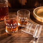 Bicchiere da whisky da 10 oz moderno e minimalista personalizzato con titolo e 1-12 nomi Regalo di compleanno per la festa del papà nonno
