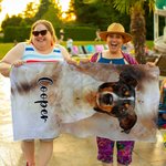 Personalisiertes Schnell-Trocknendes Strandtuch Stark-Saugfähiges Strandtuch mit Haustierporträt und Namen Urlaub Party Geschenk für Tierliebhaber