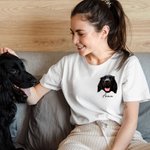 Personalisierte Ölgemälde Haustier Porträt Foto T-Shirt Sweatshirt mit Namen Multicolor verfügbar Geburtstagsgeschenk für Tierliebhaber Besitzer