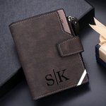 Personalised Engraved Photo Men's Foldable Compact Leather Wallet with  Text Father's Day Birthday Gift for Men
