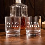 Bicchiere da whisky da 10 oz moderno e minimalista personalizzato con titolo e 1-12 nomi Regalo di compleanno per la festa del papà nonno