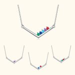 Personalisierte einfache V geformt Birthstone Halskette Muttertag Jahrestag Geburtstag Geschenk für sie