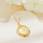 Gepersonaliseerde gegraveerde geboorte bloem zak ketting met foto en initiaal Moederdag verjaardagscadeau voor vrouwen