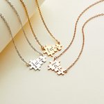 Personligt barn-mamma matchande pusselhalsband med graverat namn Autism Medvetenhet Smycken Mors dag Födelsedag Inspirerande present till kvinnor