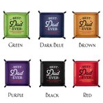 Personalized Best Dad Ever Leather Catchall Snap Tray with Text Desktop Storage Organizer Father's Day Birthday Gift for Family